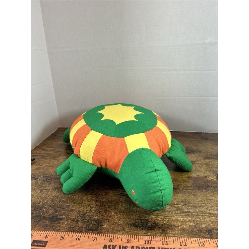Vintage Pier 1 Imports Turtle Plush Pillow Retired HTF Tropical Decor 17 Inch